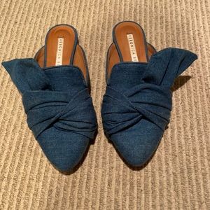 Lightly used Veronica beard pointed denim mules